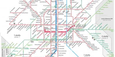 Warschau vervoer kaart