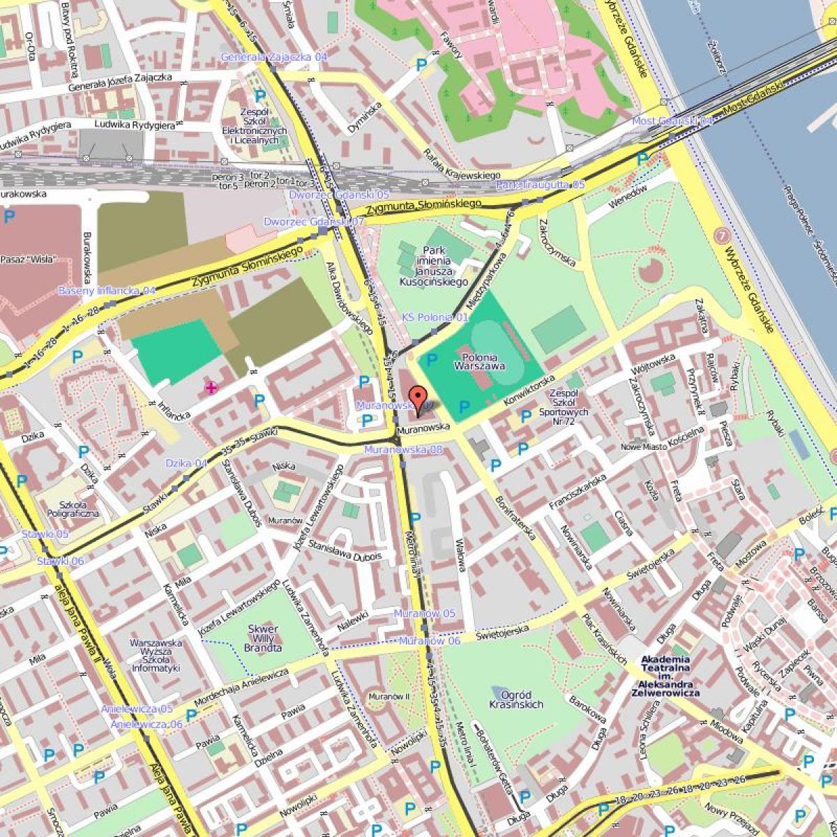 Kaart van de oude stad van Warschau, polen