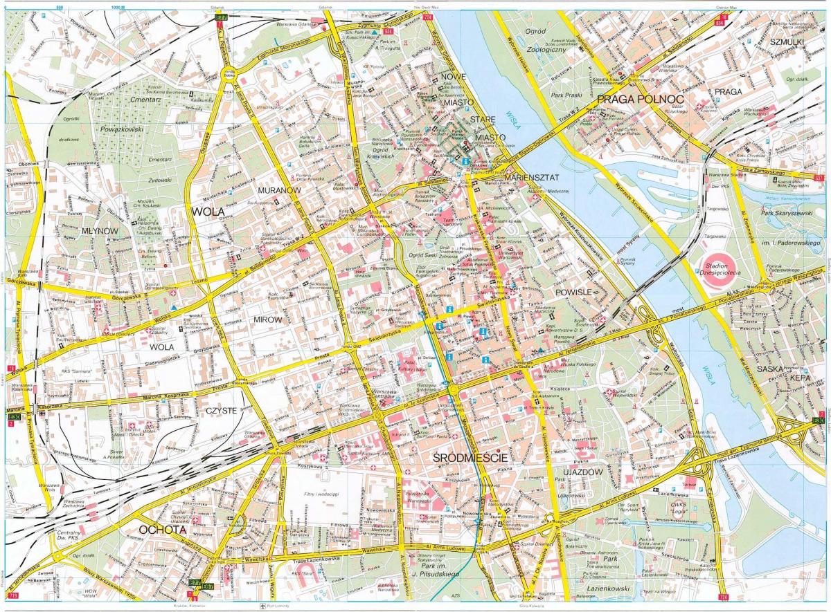 Warschau in polen kaart