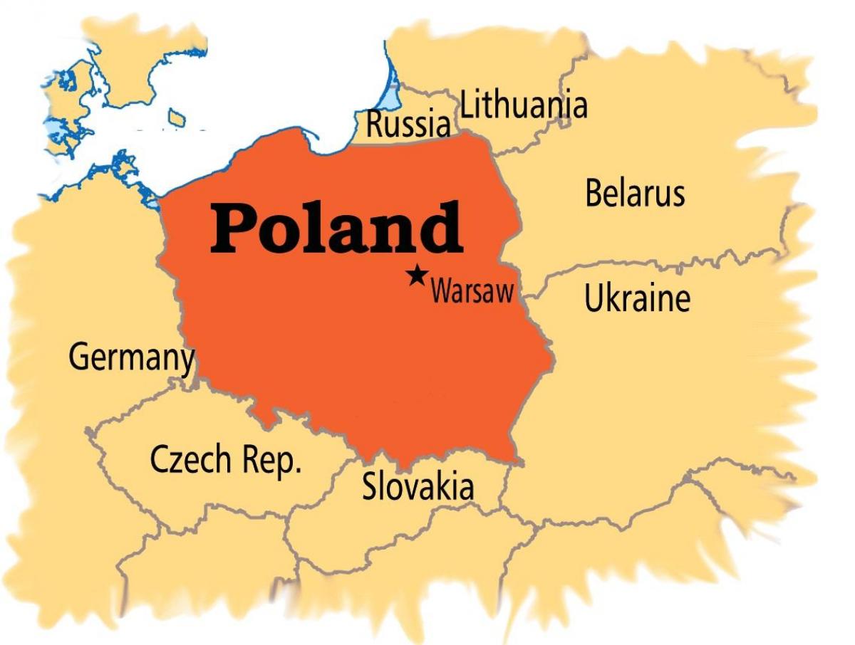 Warschau op een kaart