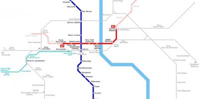 Metro kaart van Warschau, polen