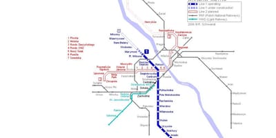 Warschau metro kaart