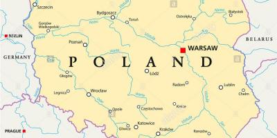 Warschau locatie op de kaart van de wereld